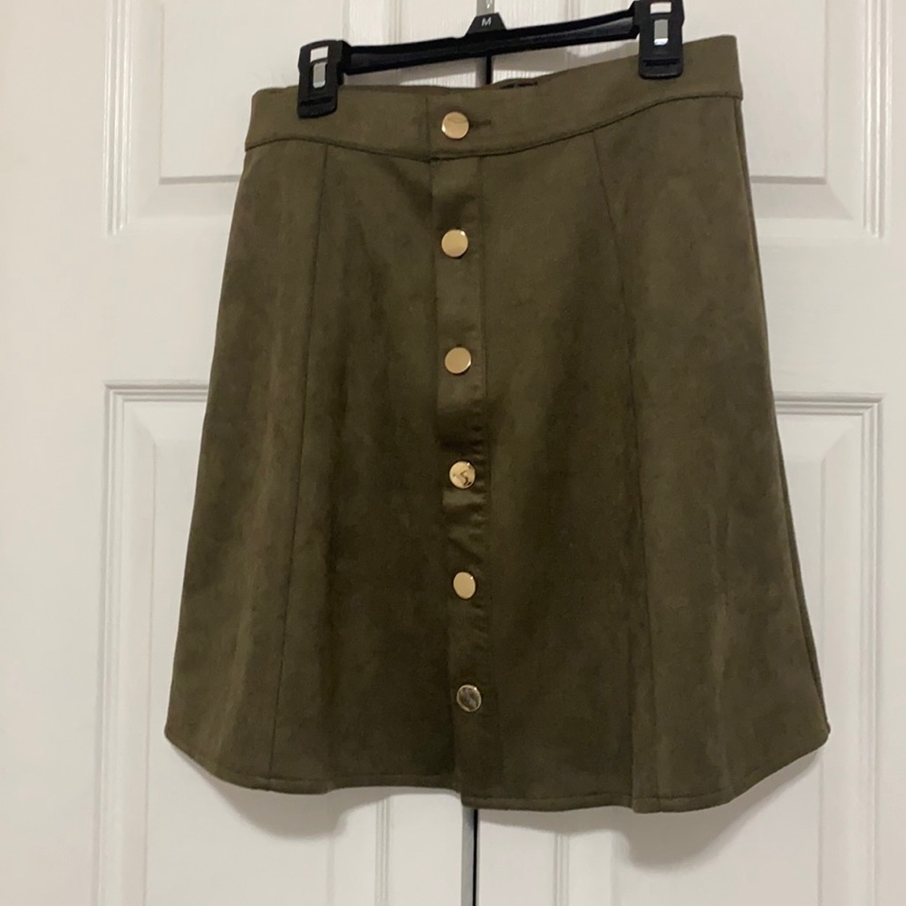 NWOT brown suede-like skirt by Allegra-K Medium